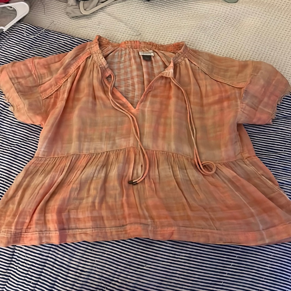Pilcro by Anthropologie peach babydoll top S